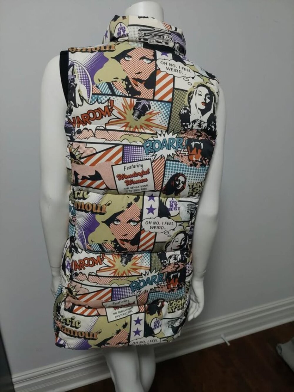 Rare Hysteric Glamour Reversible Manga Print Puffer Vest – Navy/Multi Small NWOT - Picture 9 of 12